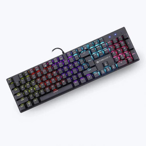 Zebronics Zeb-Nitro Plus- (ZEB-K4001M)  Full Size Mechanical Keyboard with 104 Keys/ 12 Backlight LED Modes/ 3 Levels of Brightness/ Bottom Rubber Grip - Black